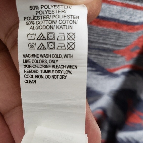 Lucky Brand Mens Aztec Print Short Sleeve 1/4 Button Tee Size Large - Picture 5 of 7